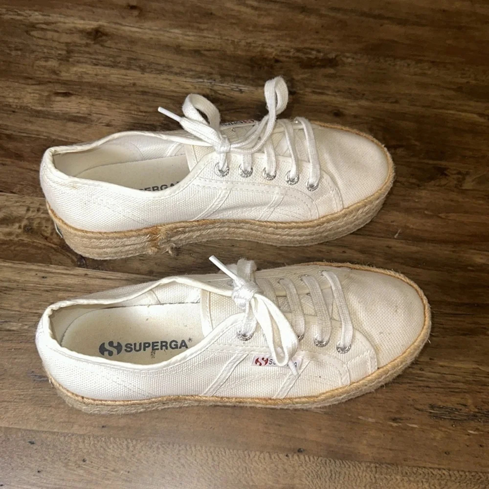 Superga 2790 Canvas Low-Top Platform Sneakers Shoes MEN 6 WMN 7.5 unisex - Picture 9 of 10